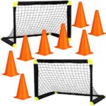 Sportx Voetbal set - 2x goals met 8x oranje pionnen - 22 cm