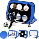 Opvouwbare 4-in-1 voetbaldoelen met draagtas - draagbaar voetbalnet voor binnen en buiten - voetbaltraining voor kinderen met jongens en meisjes