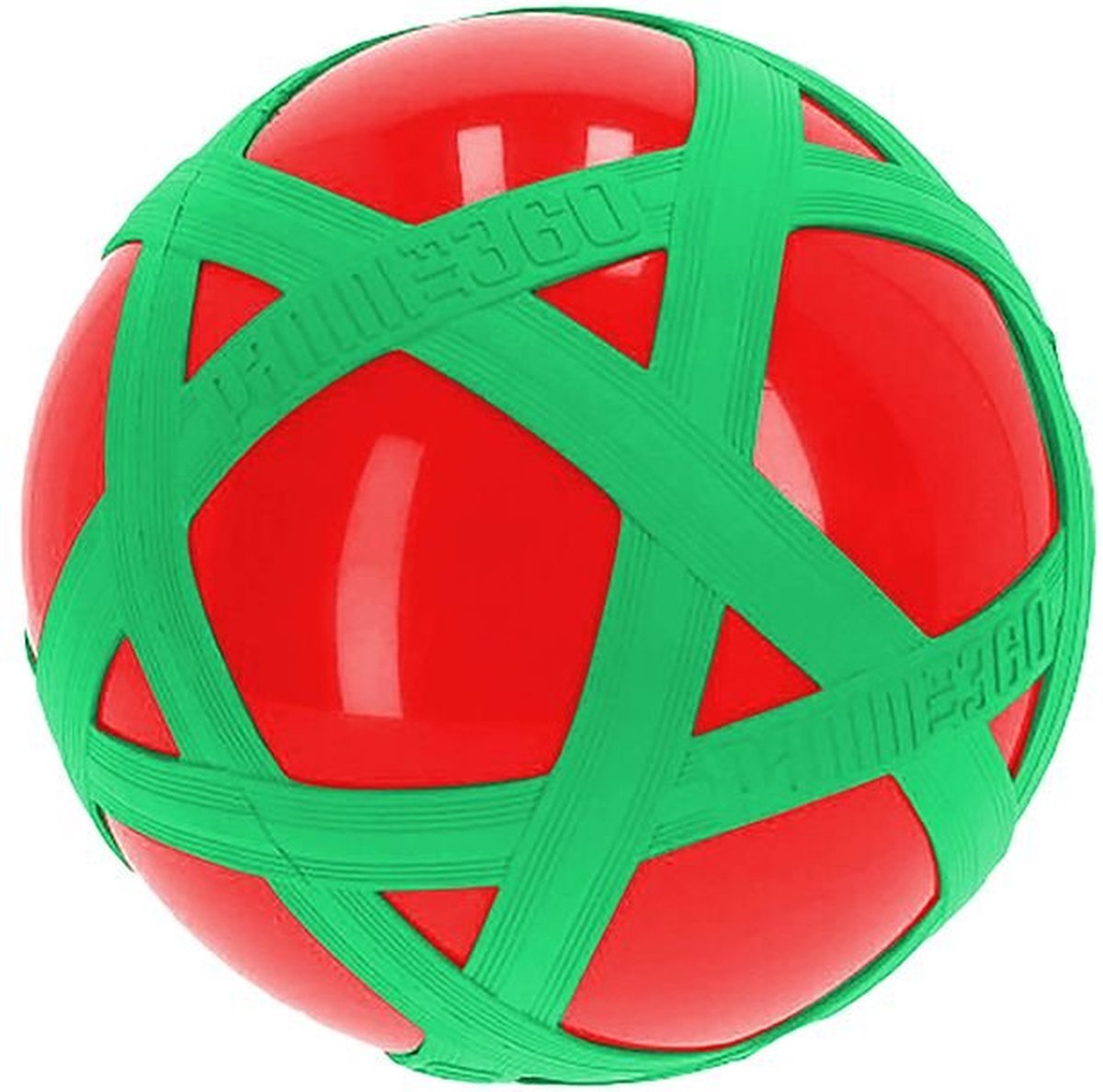 1200x1188-31 RODE CROSSBAL MET GROENE RUBBERBAND - Afbeelding 1