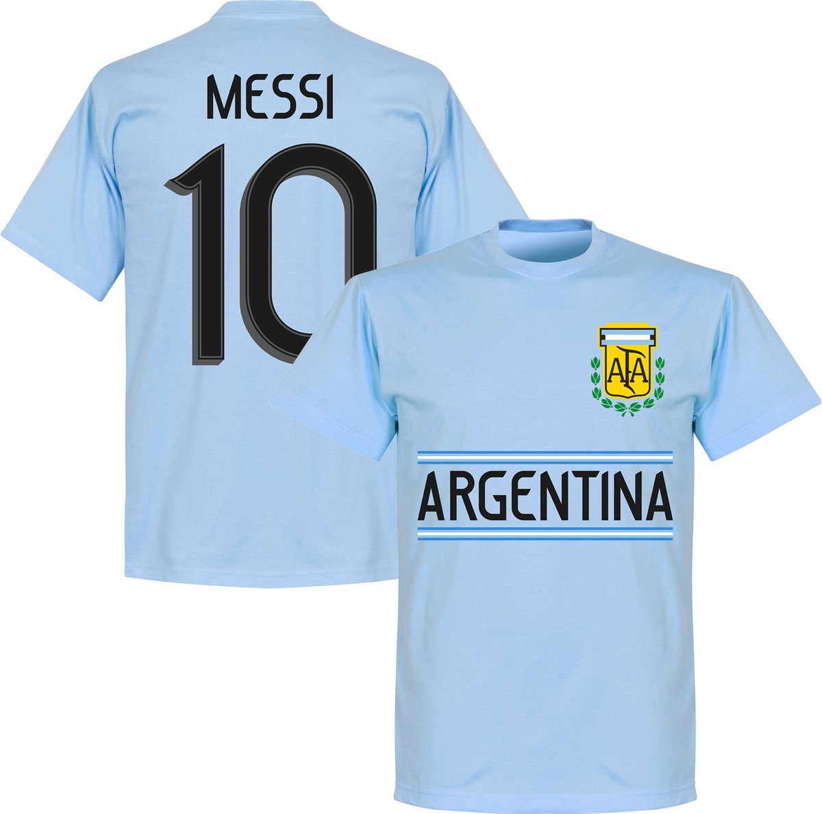 1200x1189-30 Argentinië Messi 10 Team T-Shirt - Lichtblauw - M - Afbeelding 1
