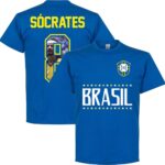 Brazilië Socrates 8 Gallery Team T-Shirt - Blauw - XXL