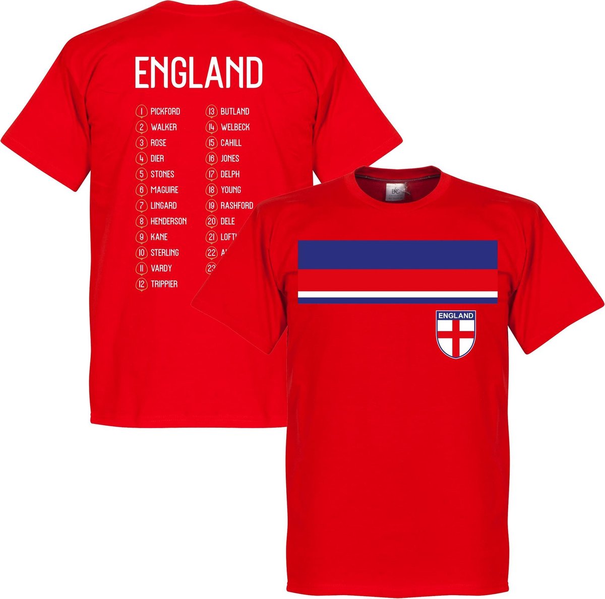 1200x1189-6 Engeland WK 2018 Squad T-Shirt - Rood - XXXXL - Afbeelding 1