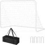 Voetbaldoel voor kinderen 183 × 122 cm - Draagbaar voetbalnet met draagtas voor tuin, training & wedstrijd - wit
