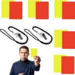 Set van 10 scheidsrechterskaarten in rood en geel, inclusief fluitjes, hoogwaardig PVC, draagbare scheidsrechterstools voor voetbal en sportevenementen