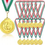 Set van 12 Gouden Voetbalmedailles voor Prijzenuitreikingen en Sportevenementen