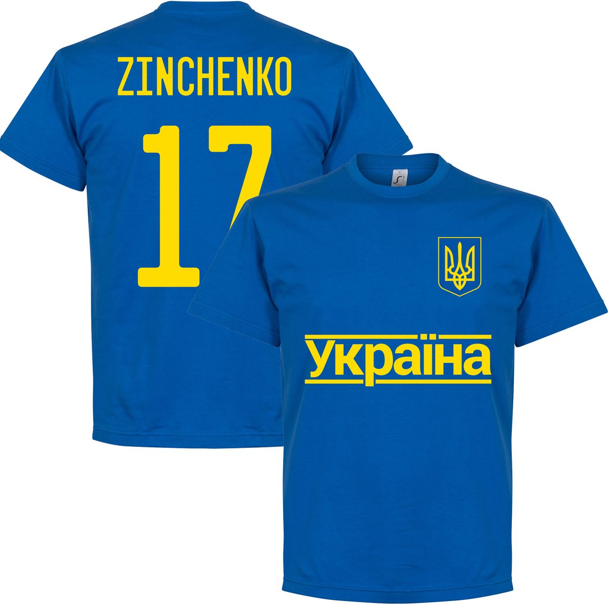 1200x1192-2 Oekraïne Zinchenko 17 Team T-Shirt - Blauw - 4XL - Afbeelding 1
