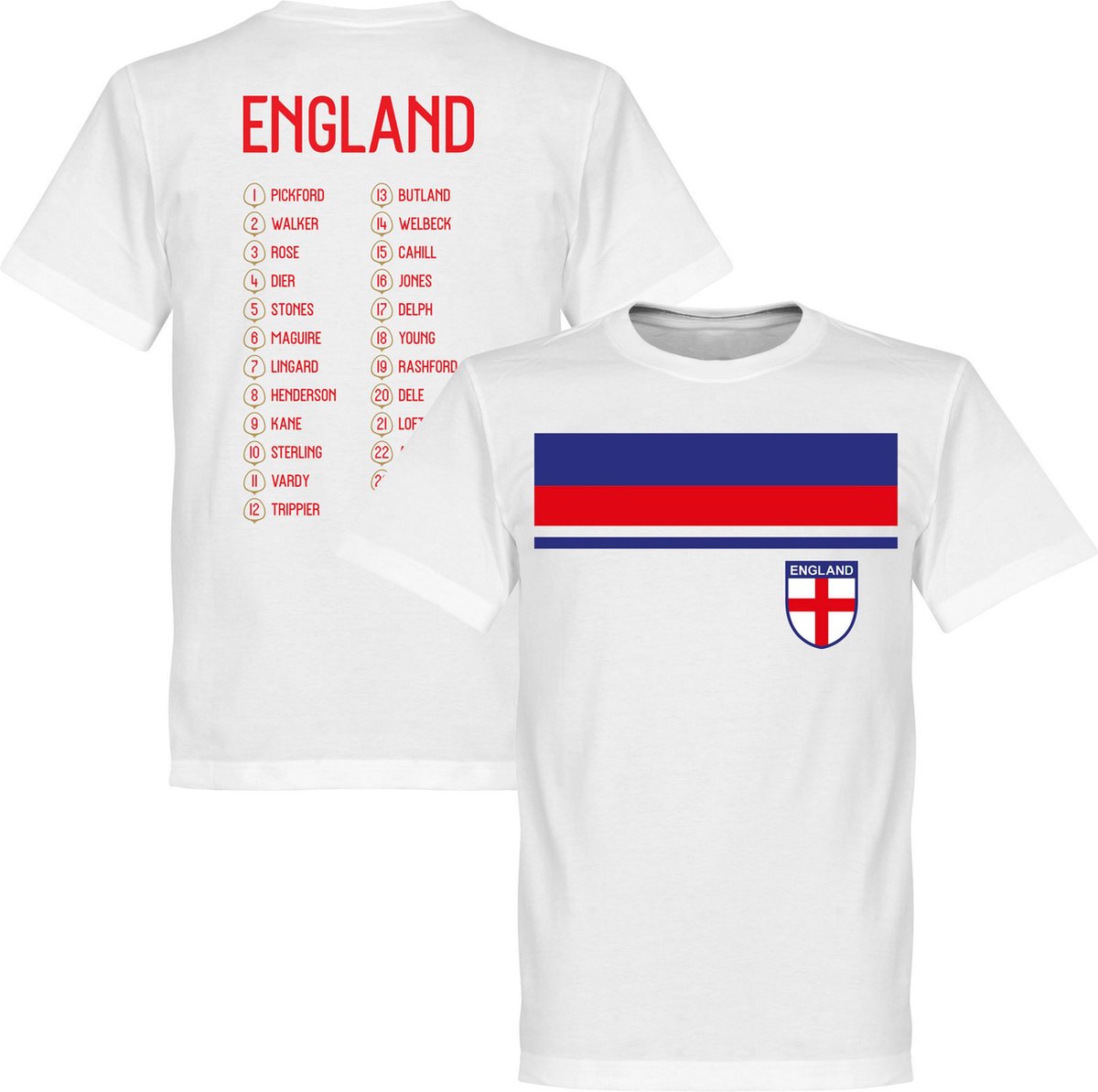 1200x1193-59 Engeland WK 2018 Squad T-Shirt - Kinderen - Wit - 128 - Afbeelding 1