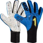 Keeperhandschoen Junior - Voetbalhandschoen - Kunstgras Spelen - Negatieve Snit - Maat 5 - Blauw