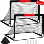 MMM® Voetbaldoeltjes Set Van 2' - Voetbal - Voetbalgoal - Zwart - 80cm x 100cm x 80cm