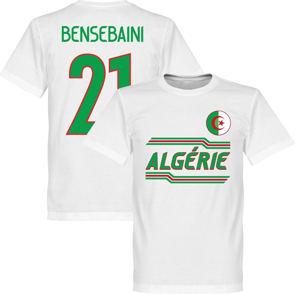 1200x1197-9 Algeije Bensebaini 21 Team T-shirt - Wit - S - Afbeelding 1
