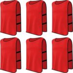 6 stuks Voetbal basketbal trainingsvest - Voetbaltrainingsvest - 50*68cm basketbaltrainingsvest - volwassenen confrontatiepak - outdoor ontwikkelingsteamuniform - volwassenen sportkleding - trainingsmeshvest - unisex trainingsvest - rood