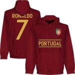 Portugal Ronaldo Team Hoodie - Bordeaux Rood - L