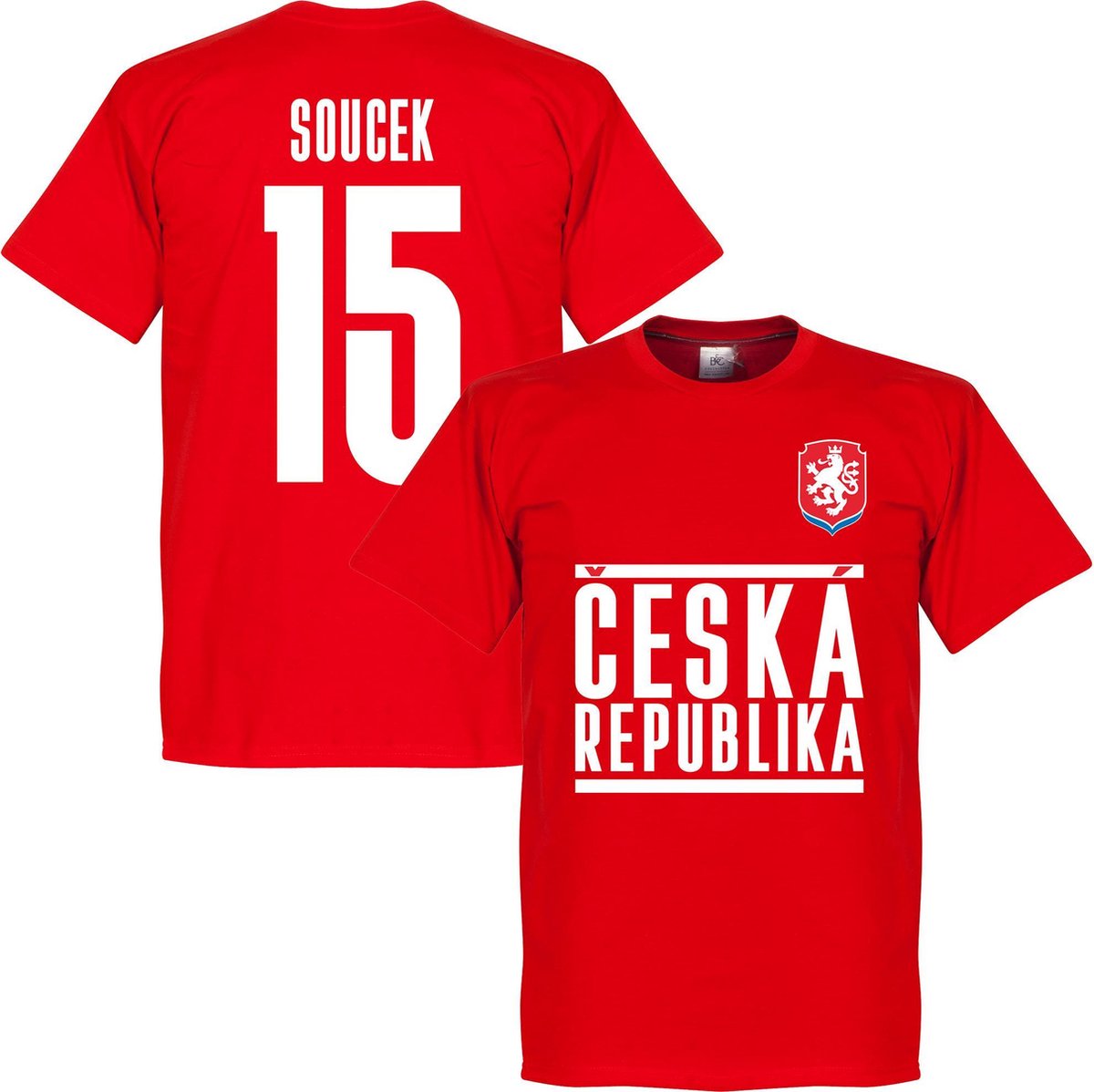 1200x1198-65 Tsjechië Soucek 15 Team T-Shirt - Rood - Kinderen - 140 - Afbeelding 1