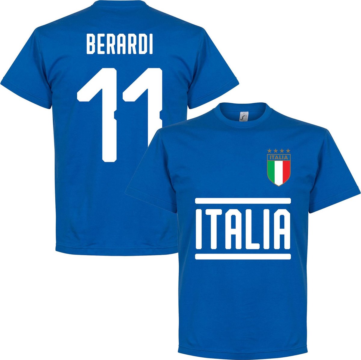 1200x1199-31 Italië Berardi 11 Team T-Shirt - Blauw - Kinderen - 140 - Afbeelding 1