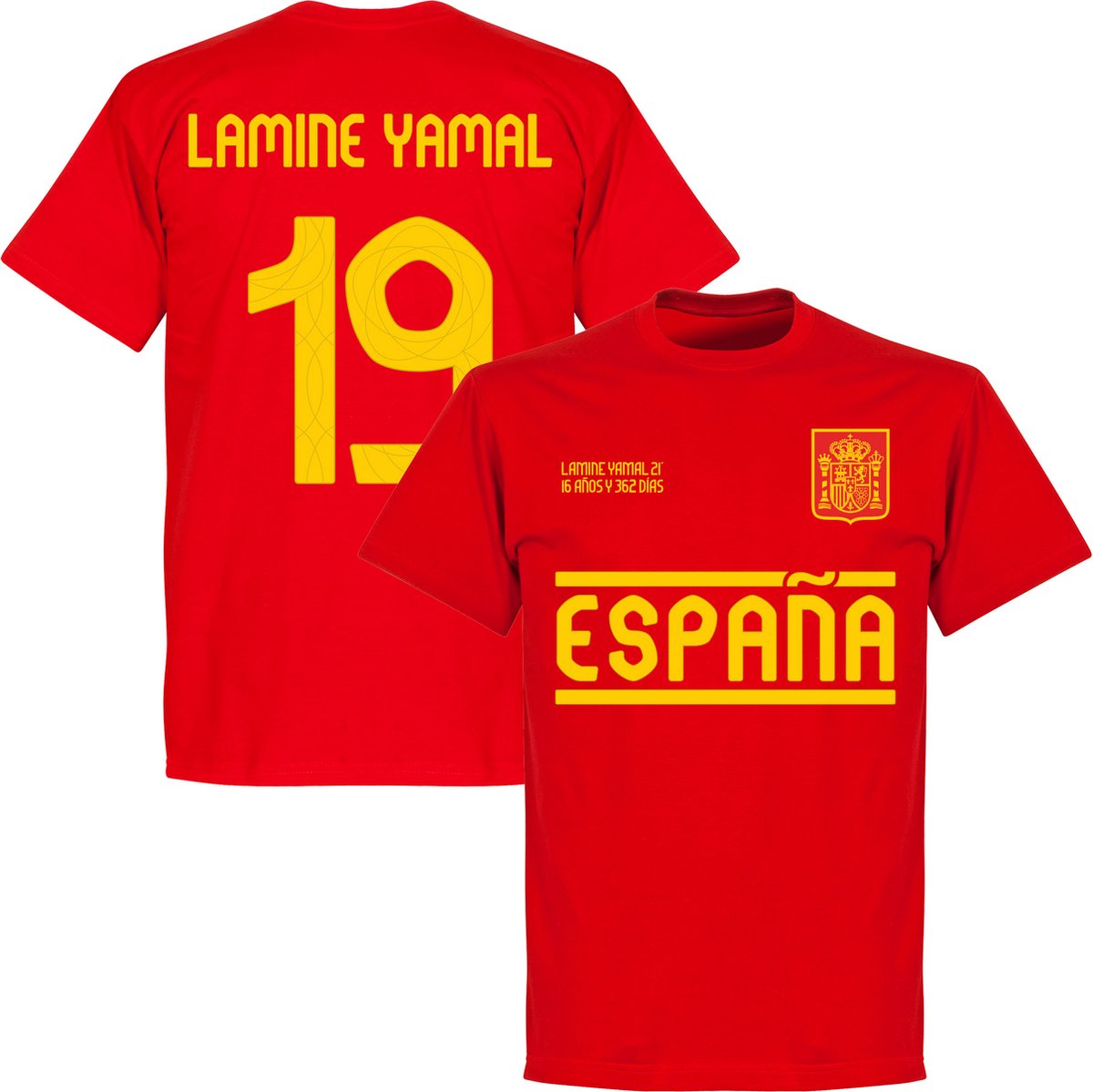 1200x1199-5 Spanje Lamine Yamal Goalscorer T-Shirt - Rood - Kinderen - 140 - Afbeelding 1