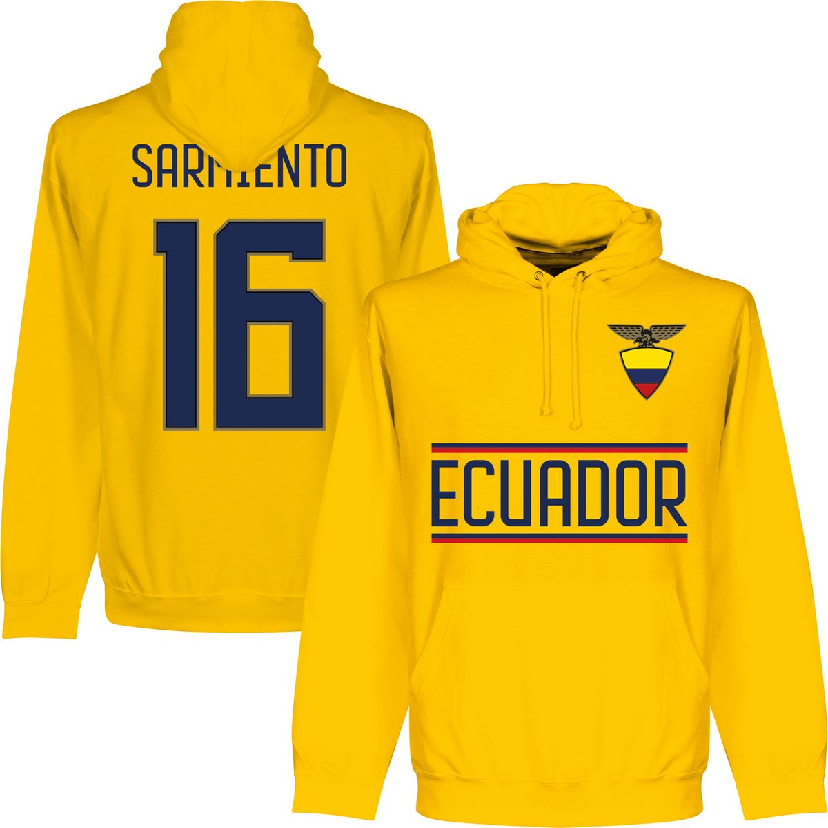 1200x1199-63 Ecuador Sarmiento 16 Team Hoodie - Geel - S - Afbeelding 1