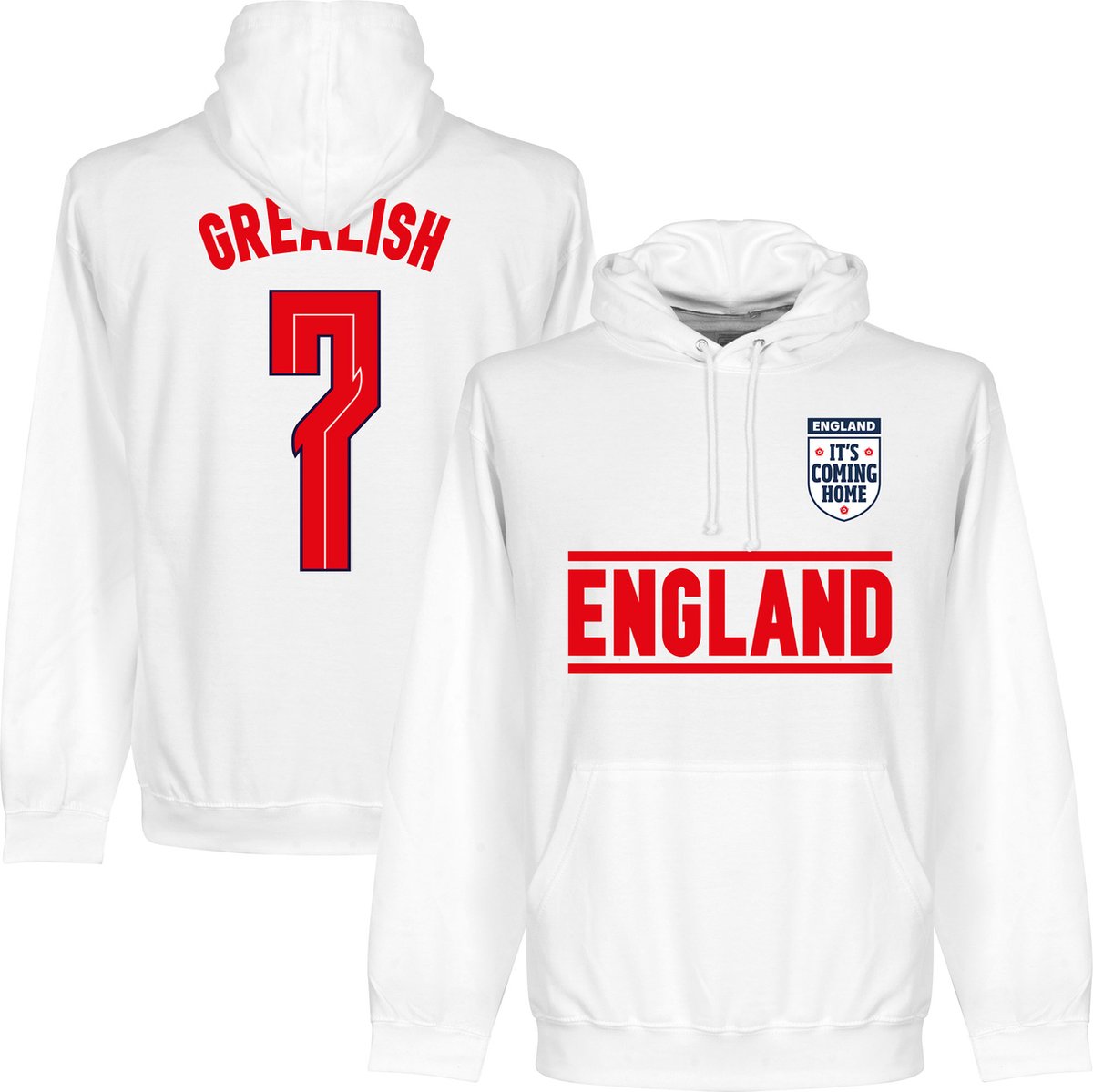 1200x1199-79 Engeland Grealish 7 Team Hoodie - Wit - Kinderen - 116 - Afbeelding 1