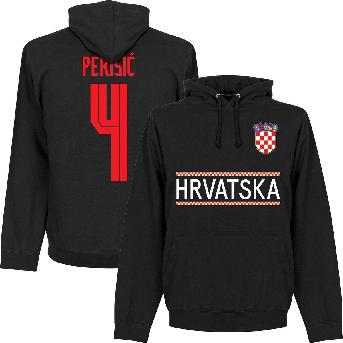 1200x1199-87 Kroatië Perisic 4 Team Hoodie 2021-2022 - Zwart - M - Afbeelding 1