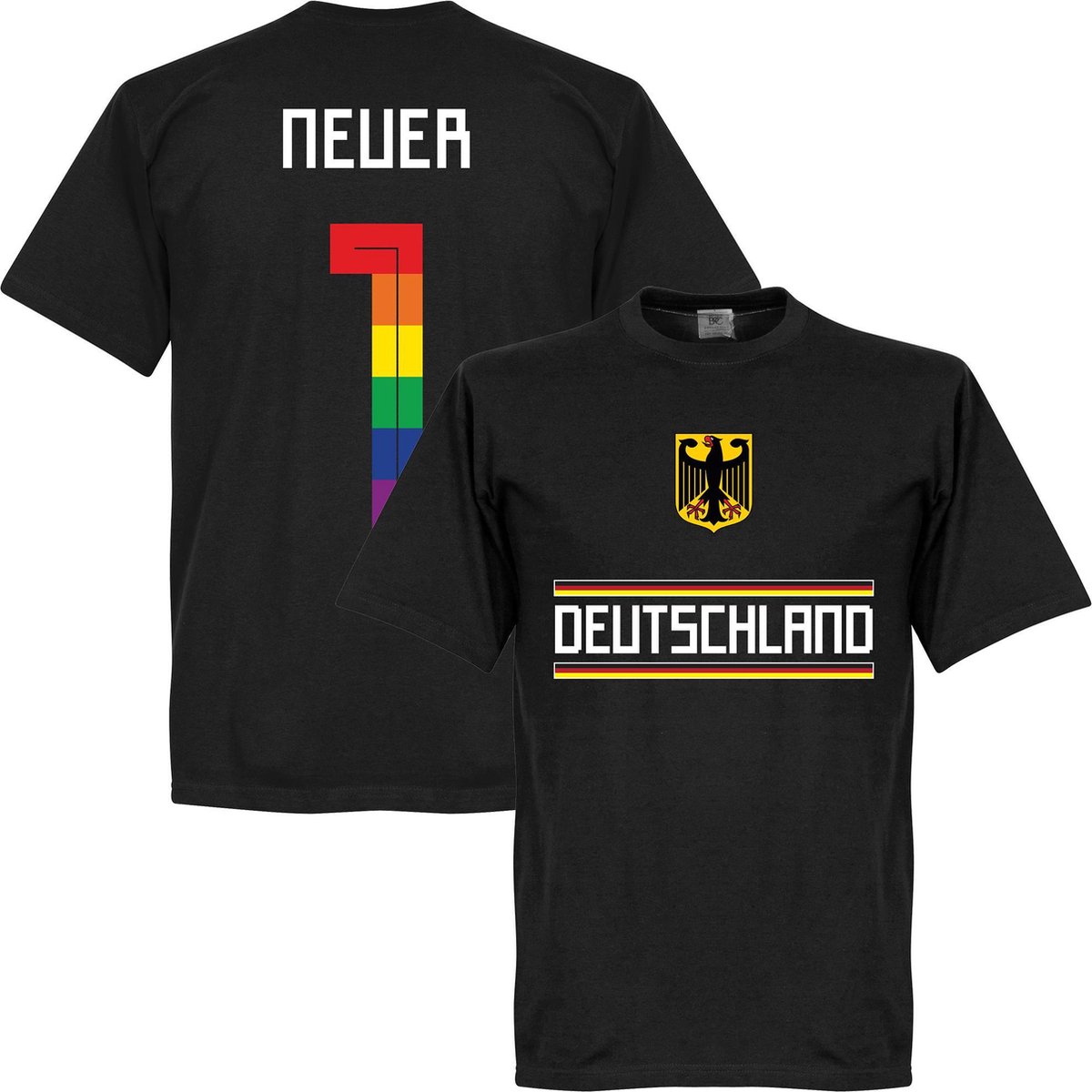 1200x1200-1047 Duitsland Neuer Pride Team T-Shirt - Zwart - XXL - Afbeelding 1