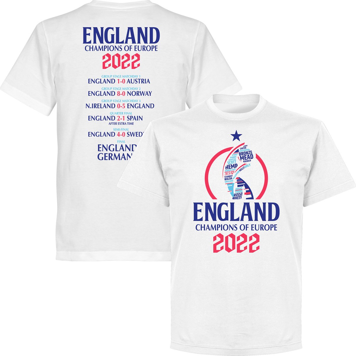 1200x1200-1087 Engeland EK 2022 Road To Victory Winners T-Shirt - Wit - XS - Afbeelding 1