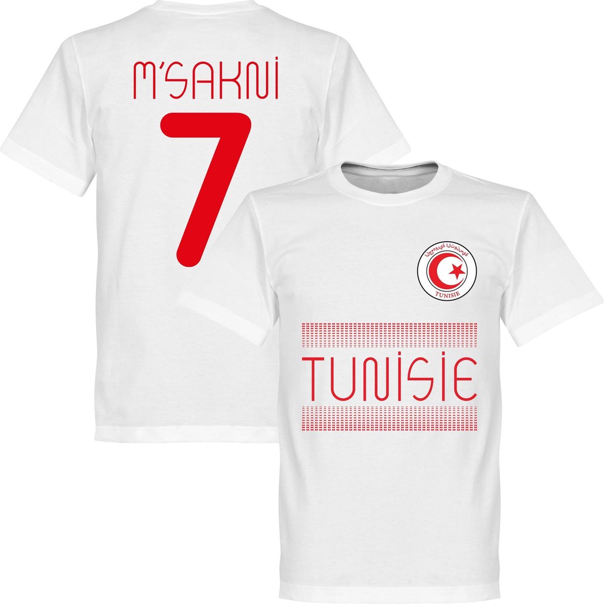 1200x1200-1137 Tunesië Msakni 7 Team T-Shirt - Wit - XXXXL - Afbeelding 1