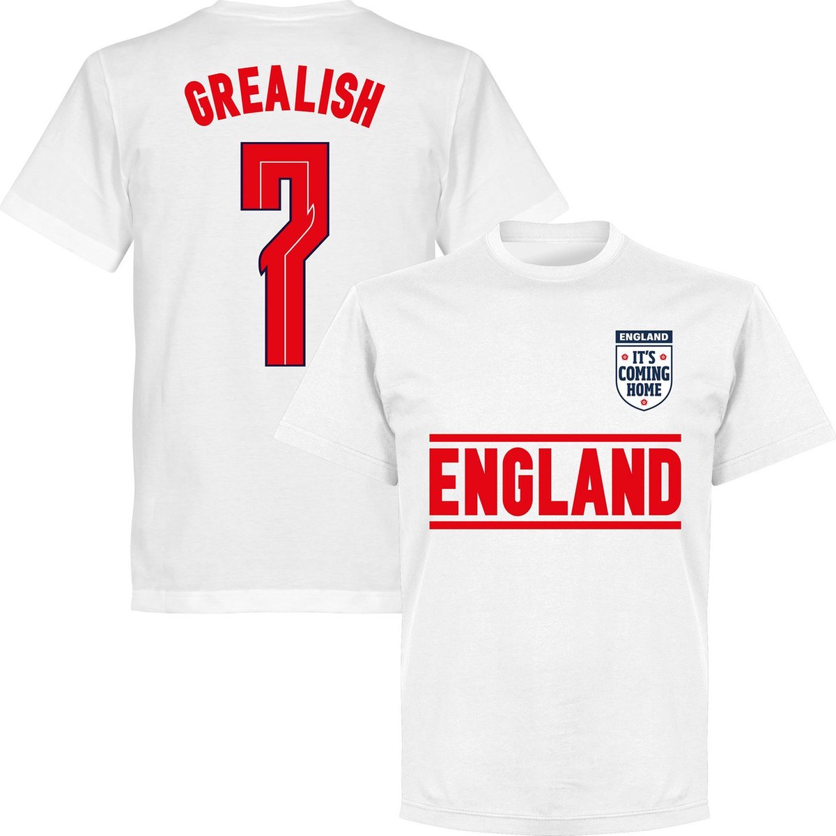 1200x1200-1430 Engeland Grealish 7 Team T-Shirt - Wit - Kinderen - 128 - Afbeelding 1