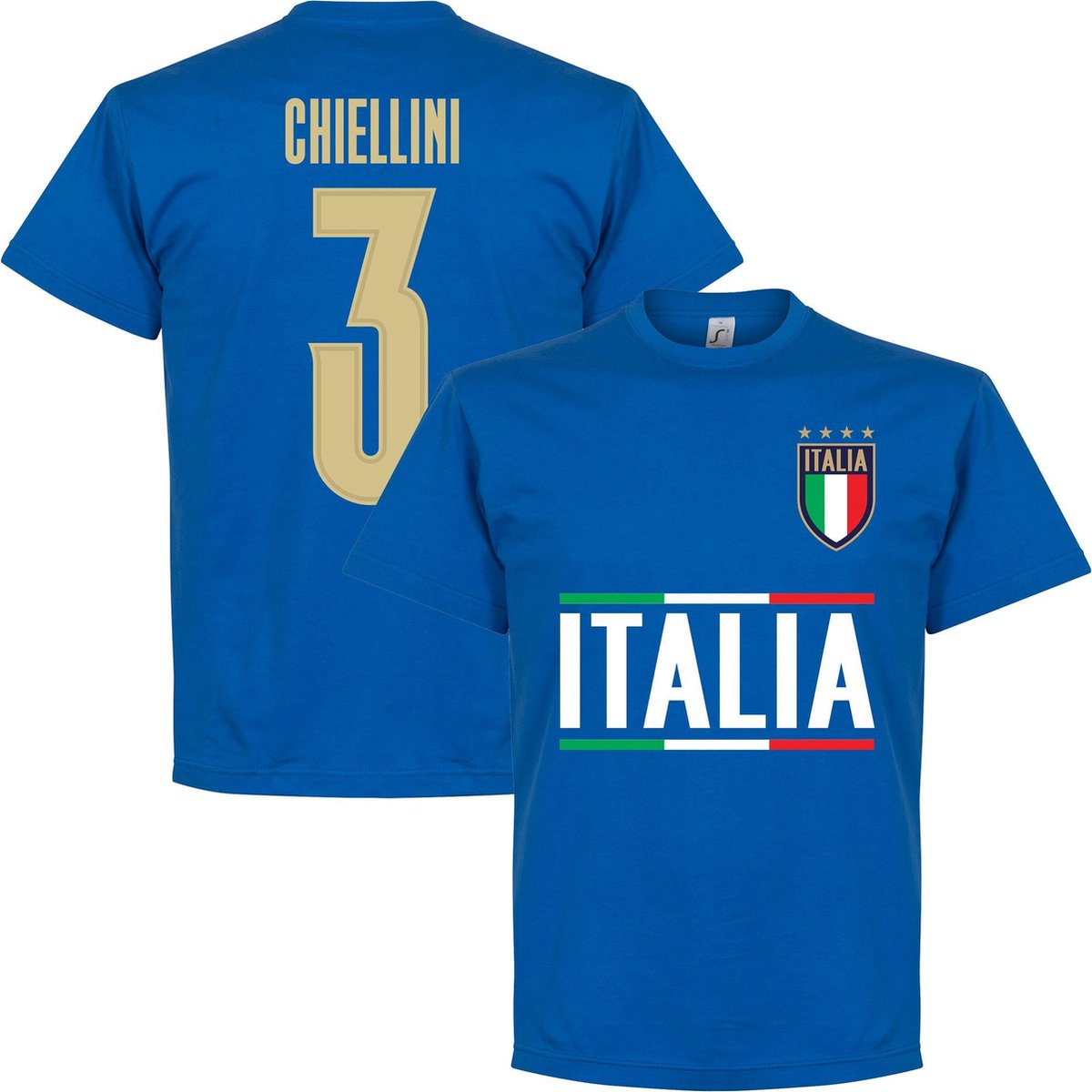 1200x1200-1633 Italië Chiellini 3 Team T-Shirt - Blauw - XXL - Afbeelding 1