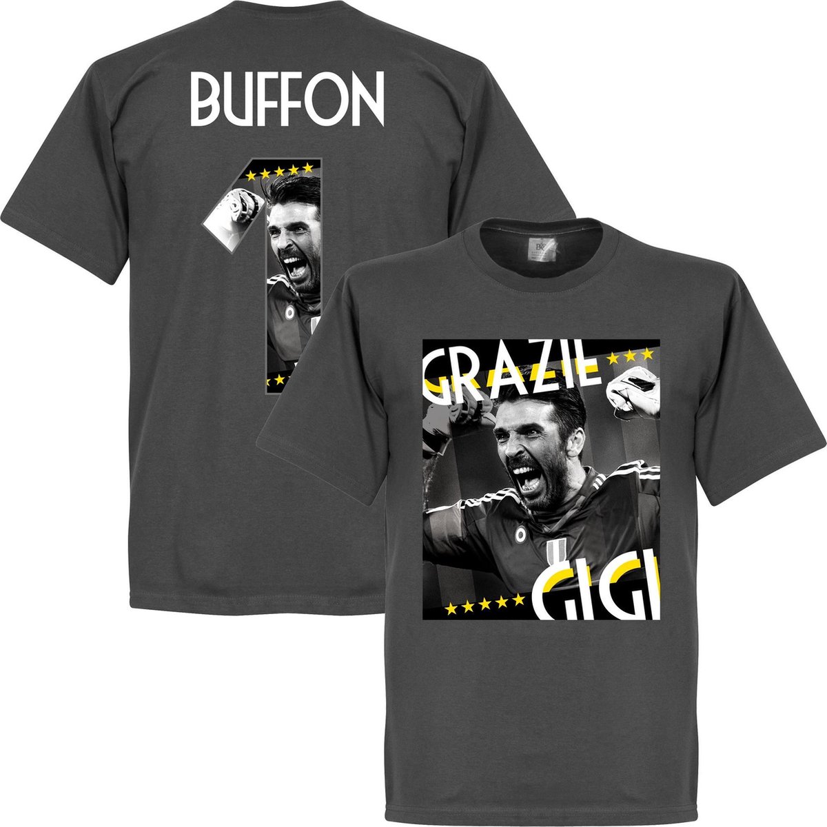 1200x1200-1646 Grazie Gigi Buffon 1 T-Shirt - Donker Grijs - XL - Afbeelding 1