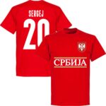 Serbië Sergej 20 Team T-Shirt - Rood - XS