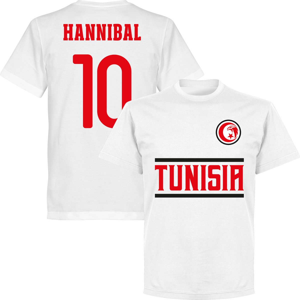 1200x1200-1690 Tunesië Hannibal 10 Team T-Shirt - Wit - S - Afbeelding 1