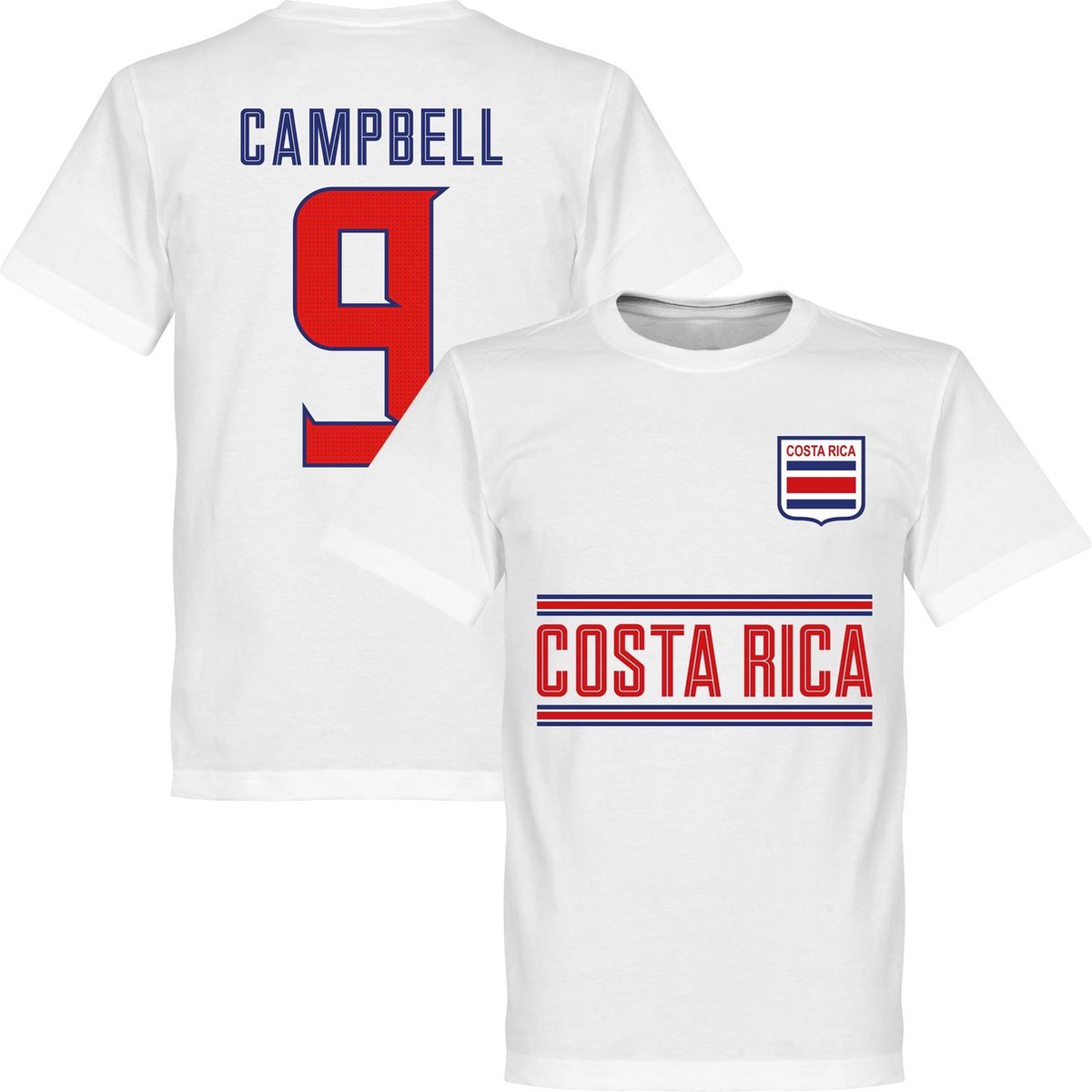 1200x1200-171 Costa Rica Campbell 9 Team T-Shirt - Wit - M - Afbeelding 1