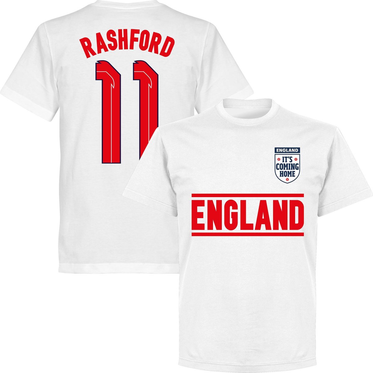 1200x1200-1745 Engeland Rashford 11 Team T-Shirt - Wit - Kinderen - 116 - Afbeelding 1