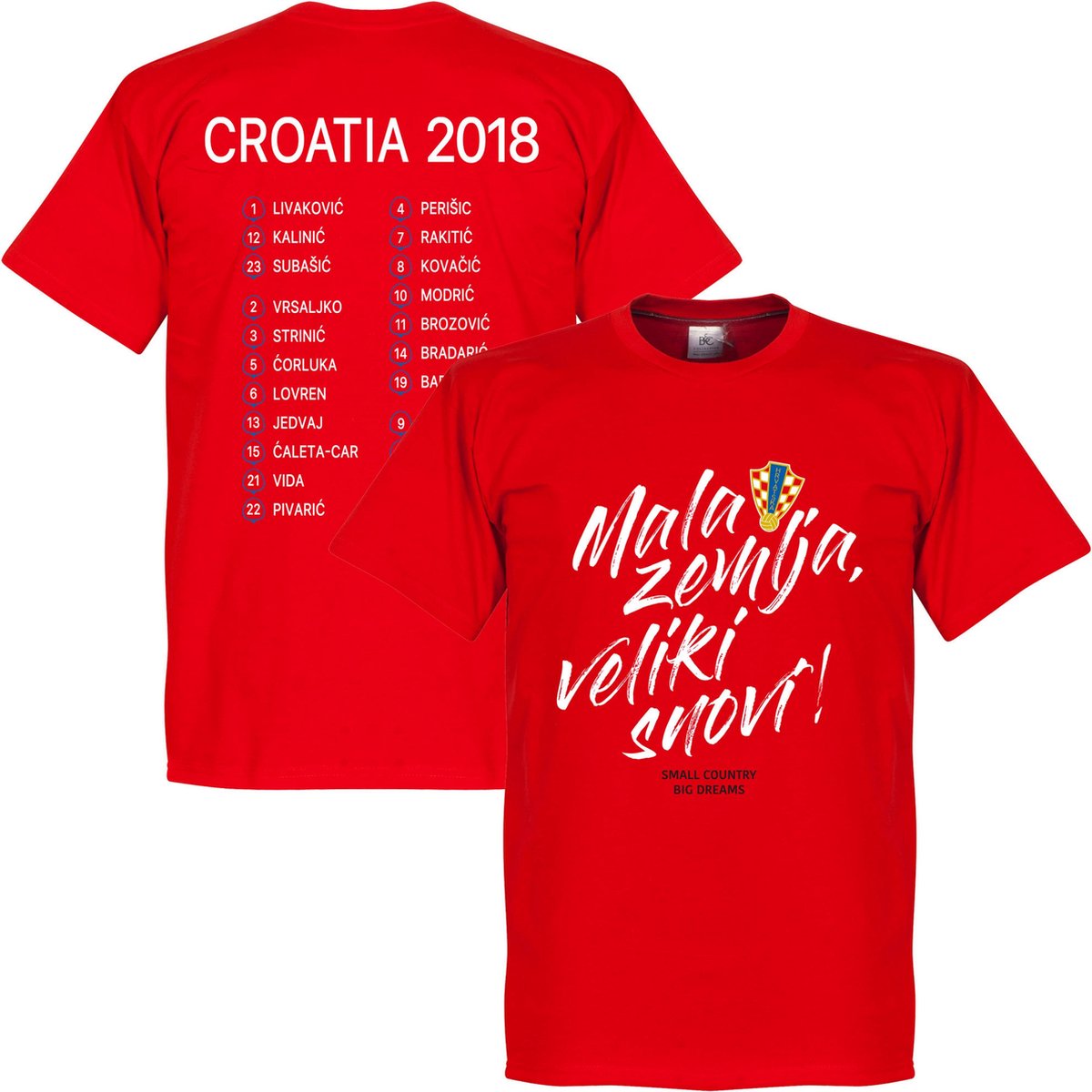 1200x1200-1761 Kroatië Mala Zemlja, Veliki Snovi WK 2018 Selectie T-Shirt - Rood - L - Afbeelding 1