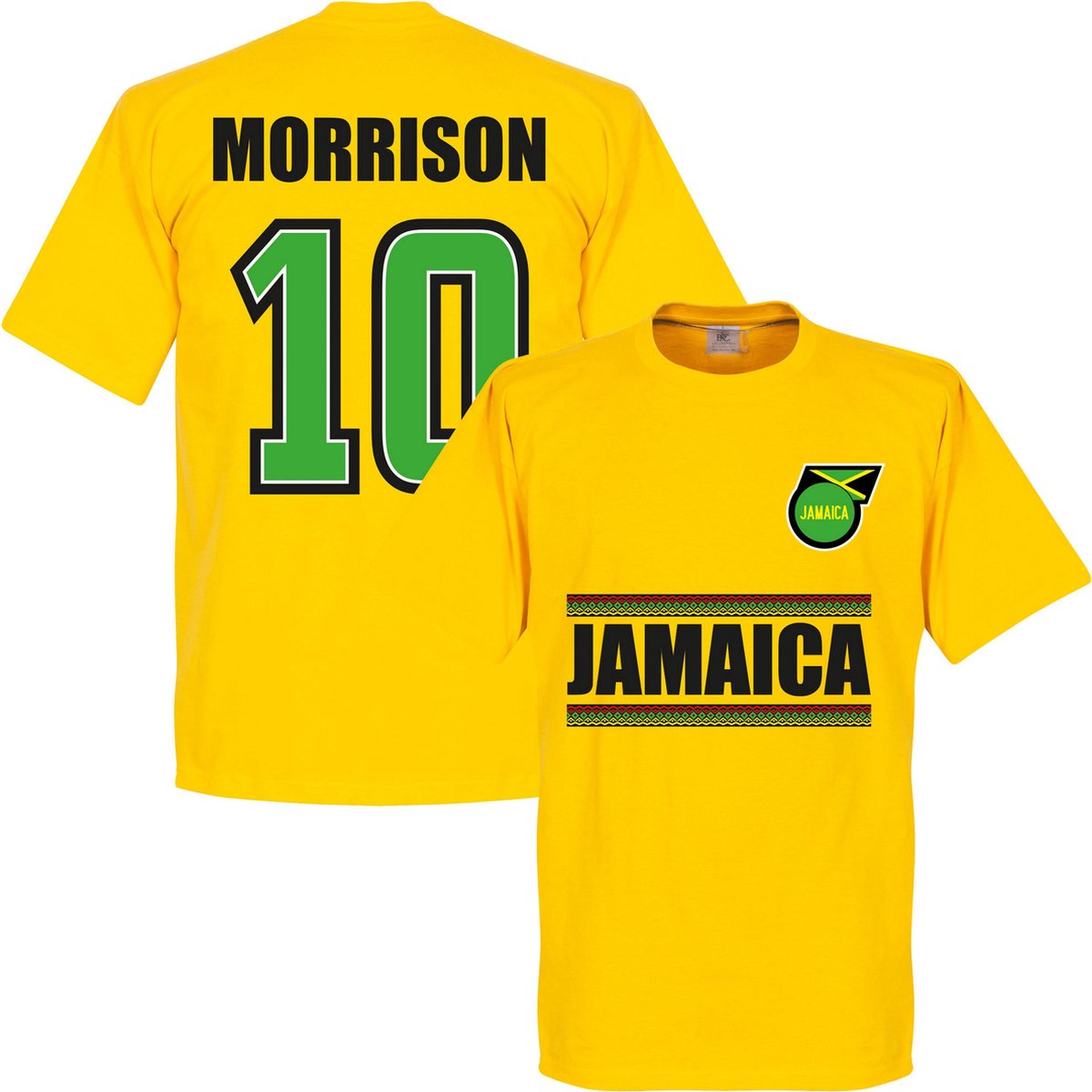 1200x1200-1825 Jamaica Morrison 10 Team T-Shirt - Geel - L - Afbeelding 1