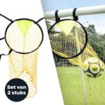 AJ-Sports Kruising Target met Ballennet - Target Net - 2 Stuks - Voetbal - Trainingsmateriaal - Voetbal kruising - Geel