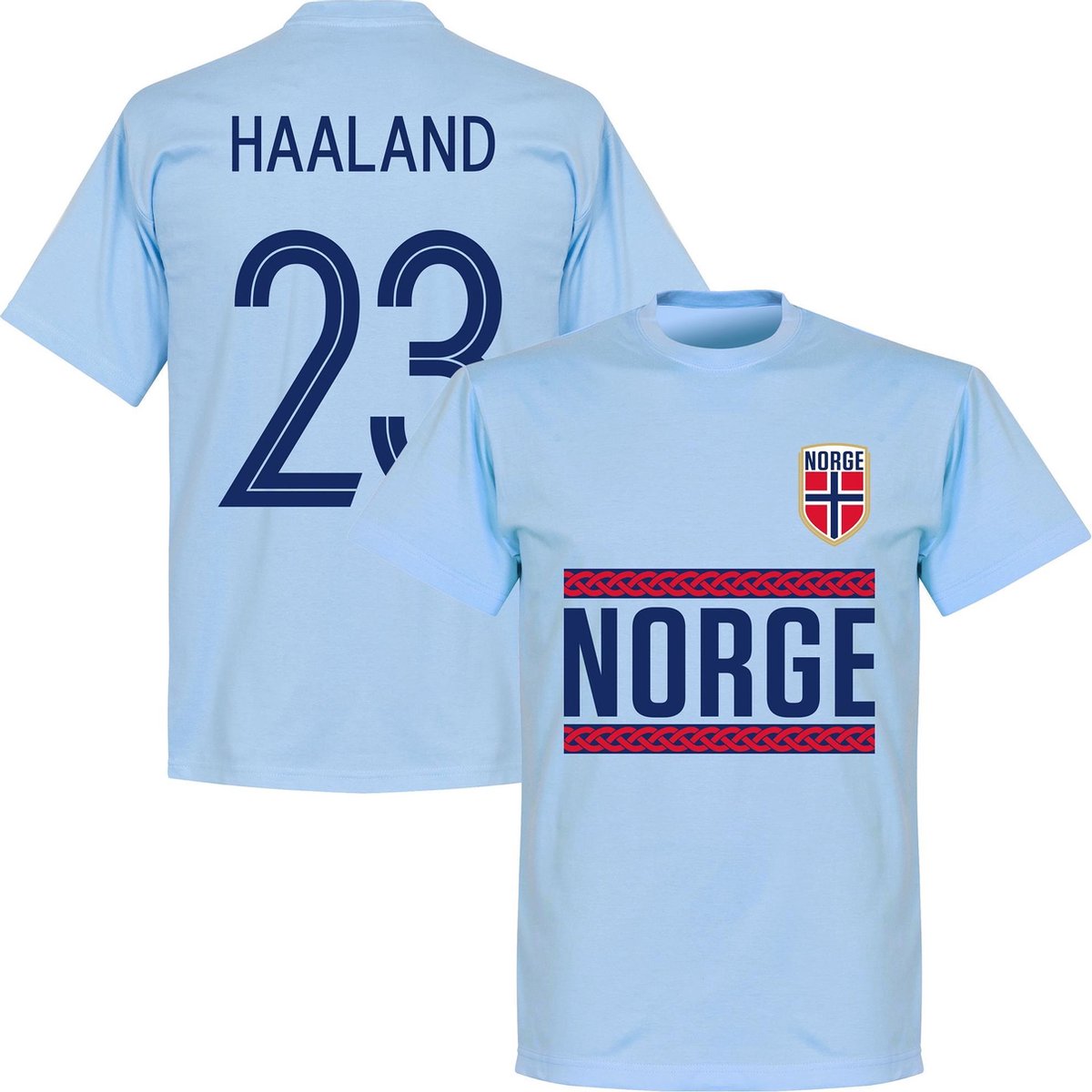 1200x1200-1913 Noorwegen Haaland 23 Team T-Shirt - Lichtblauw - XL - Afbeelding 1
