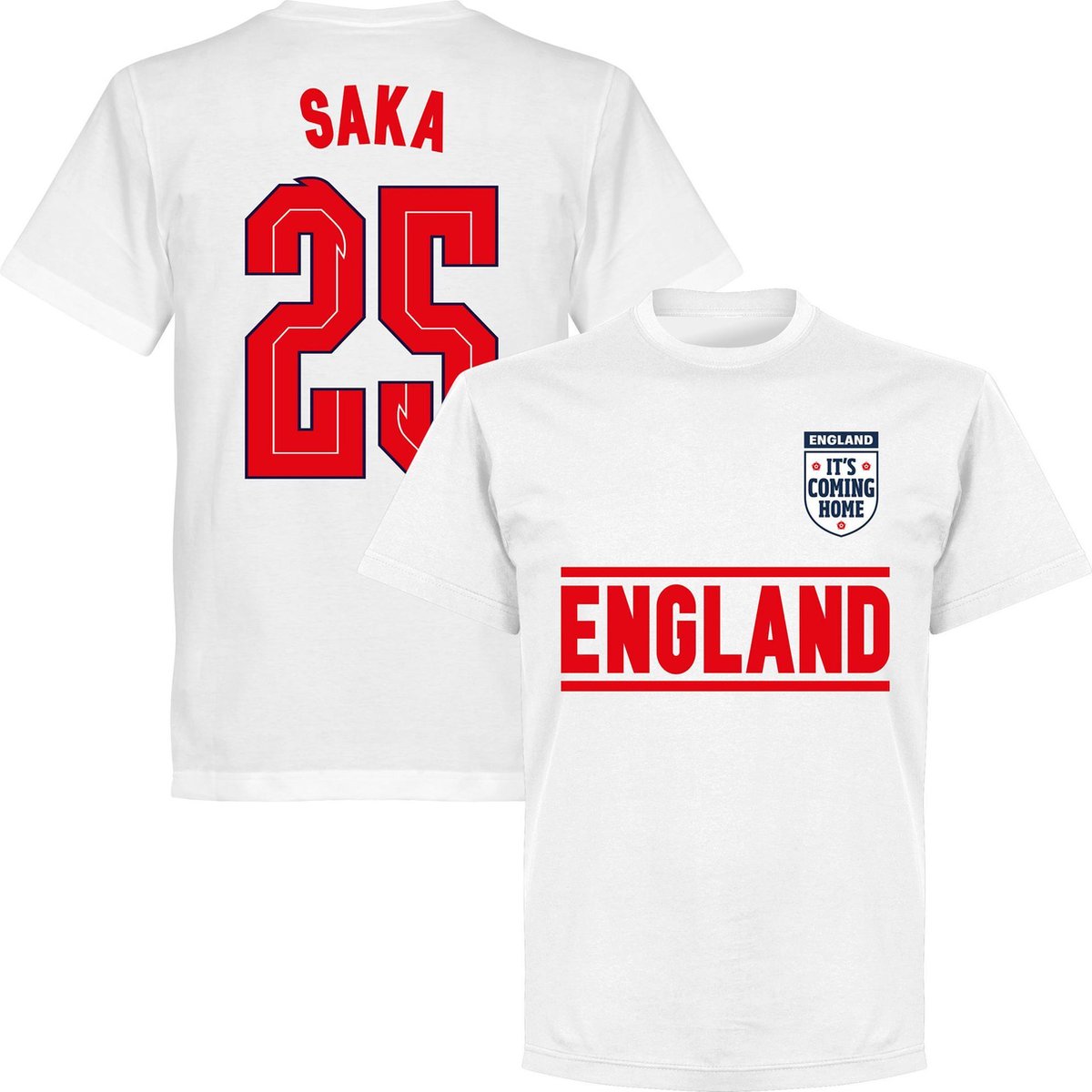 1200x1200-1932 Engeland Saka 25 Team T-Shirt - Wit - Kinderen - 98 - Afbeelding 1