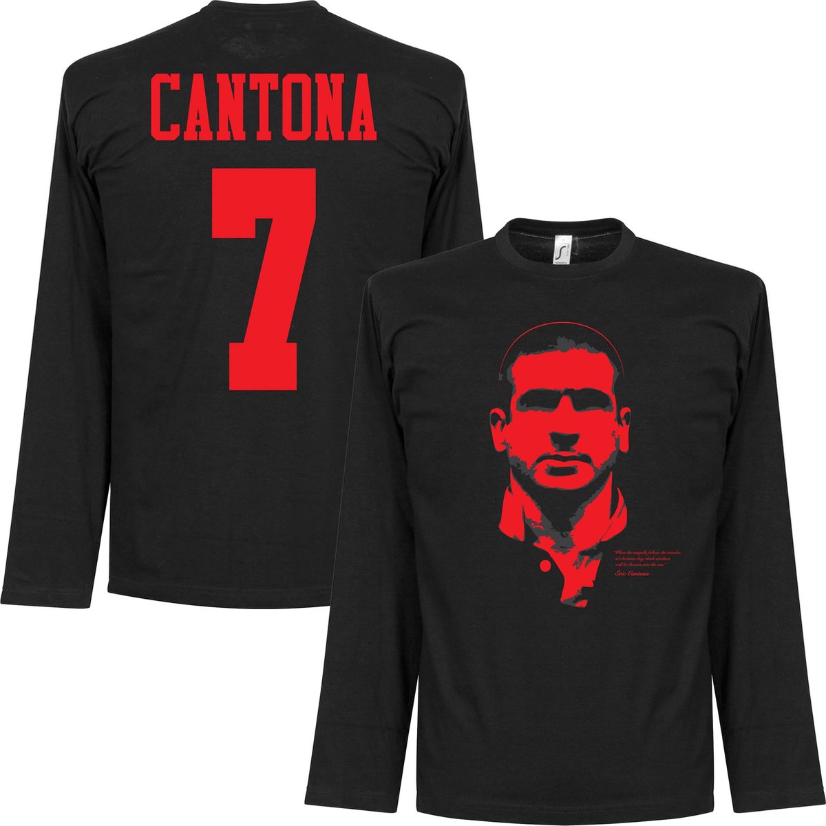 1200x1200-1936 Cantona Silhouette Longsleeve T-Shirt - L - Afbeelding 1