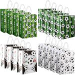 16 Stuks Voetbal Papieren Tassen met Handvat, Ideale Cadeautassen voor Kinderfeestjes en Kerst, Perfect voor Voetbalverjaardagen en Jongenscadeaus