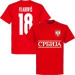 Servië Vlahovic 18 Team T-Shirt - Rood - XXL