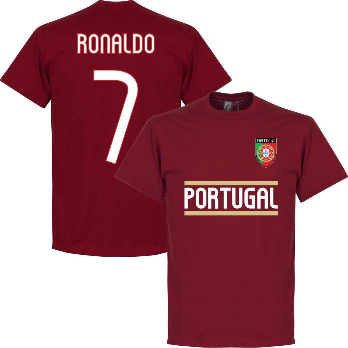 1200x1200-2065 Portugal Ronaldo 7 Team T-Shirt - Rood - Kinderen - XL - Afbeelding 1