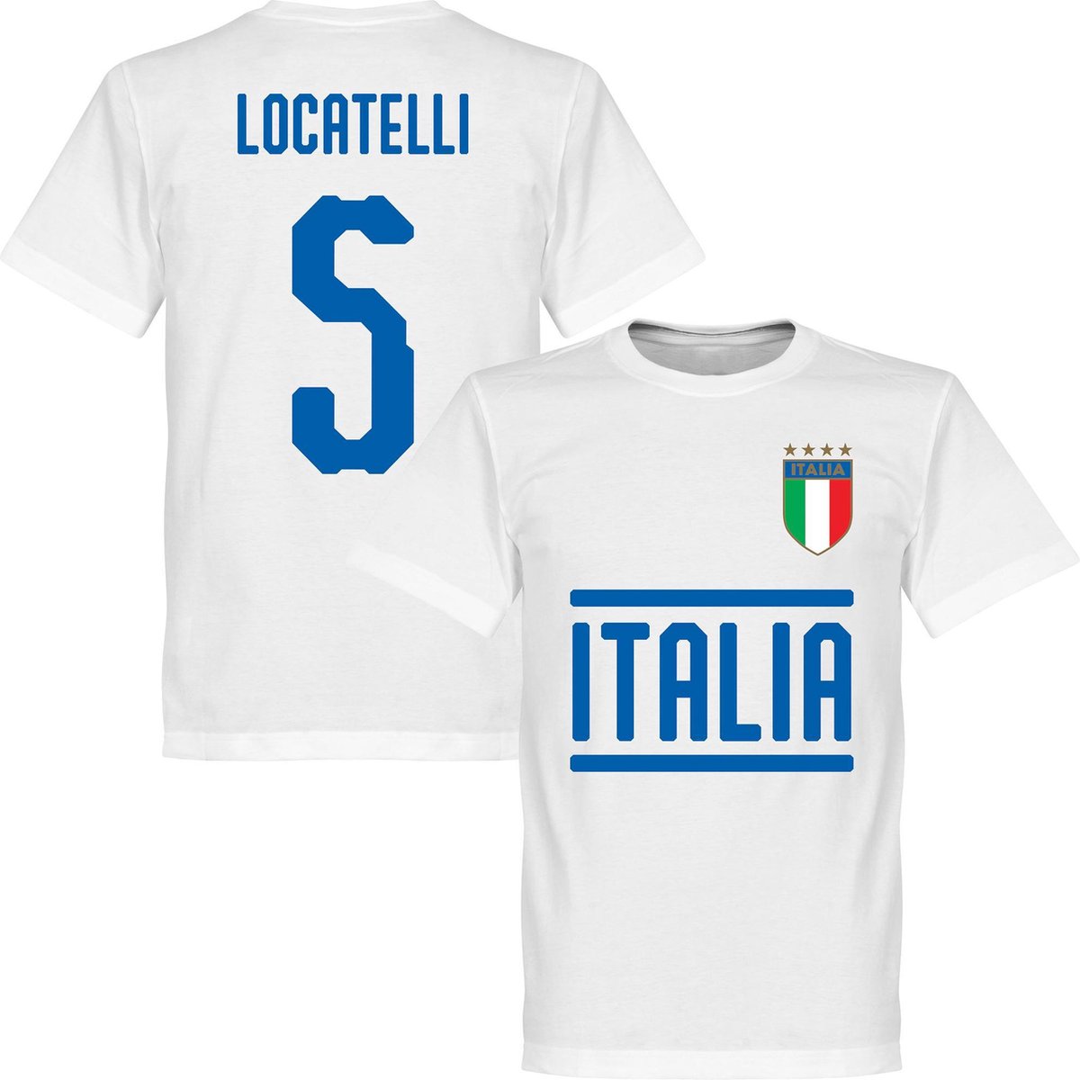 1200x1200-2086 Italië Locatelli 5 Team T-Shirt - Wit - Kinderen - 140 - Afbeelding 1