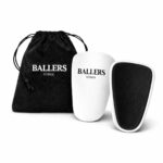 Vynix Ballers - Mini Scheenbeschermers - EXTREEM Klein! - Mini Scheenbeschermers Voetbal - 8x5cm - Scheenbeschermers - Met opbergzakje - Mini Shinpads - Scheenbeschermers - Wit
