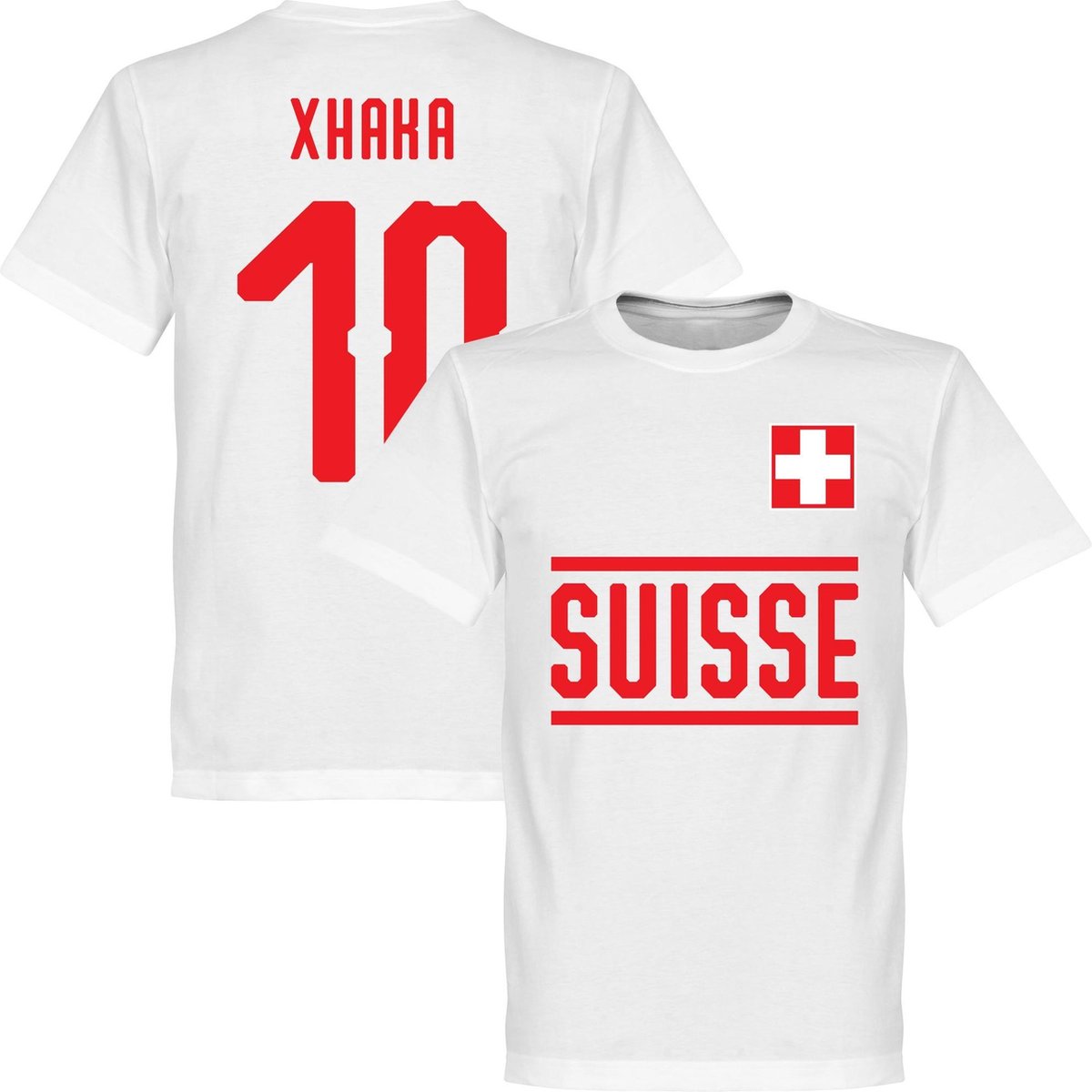 1200x1200-2163 Zwitserland Xhaka 10 Team T-Shirt - Wit - S - Afbeelding 1
