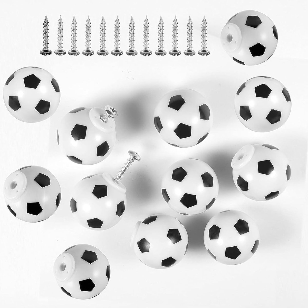 1200x1200-2169 Voetbal Knoppen voor Meubels - 12 Stuks Sportthema Handgrepen voor Keuken, Kantoor en Dressoir Decoratie - Afbeelding 1
