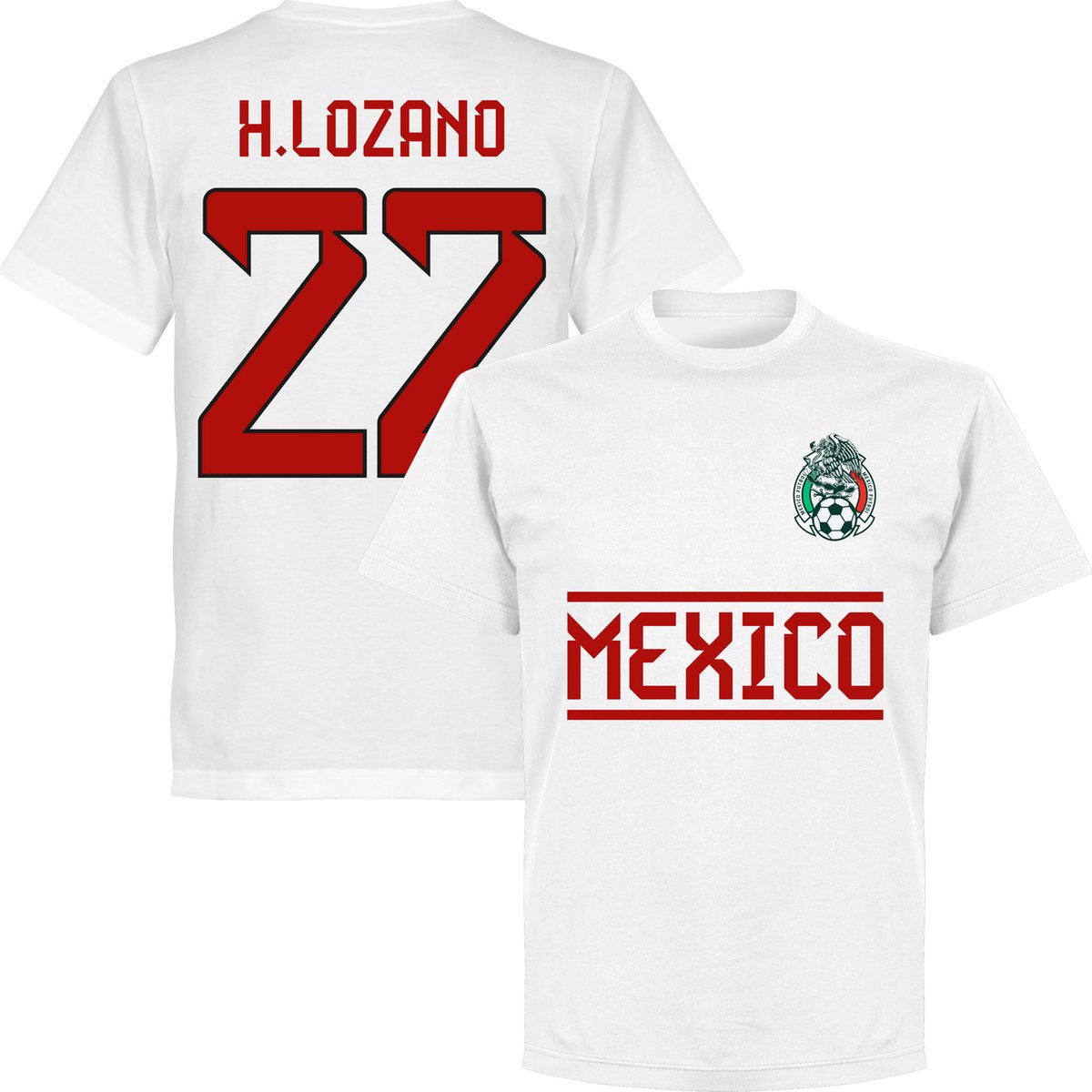 1200x1200-2172 Mexico H. Lozano 22 Team T-Shirt - Wit - Kinderen - 140 - Afbeelding 1