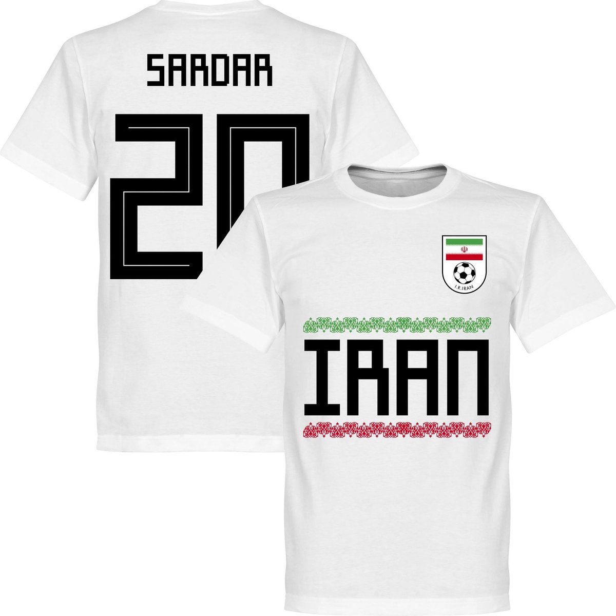 1200x1200-2197 Iran Sardar 20 Team T-Shirt - Wit - S - Afbeelding 1