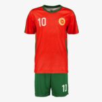 Dutchy tweedelig kinder sport set rood groen - Maat 152