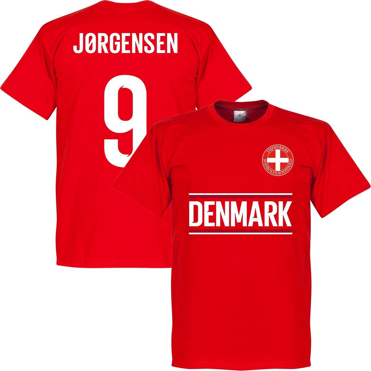 1200x1200-2349 Denemarken Jörgensen 9 Team T-Shirt - Rood - XS - Afbeelding 1