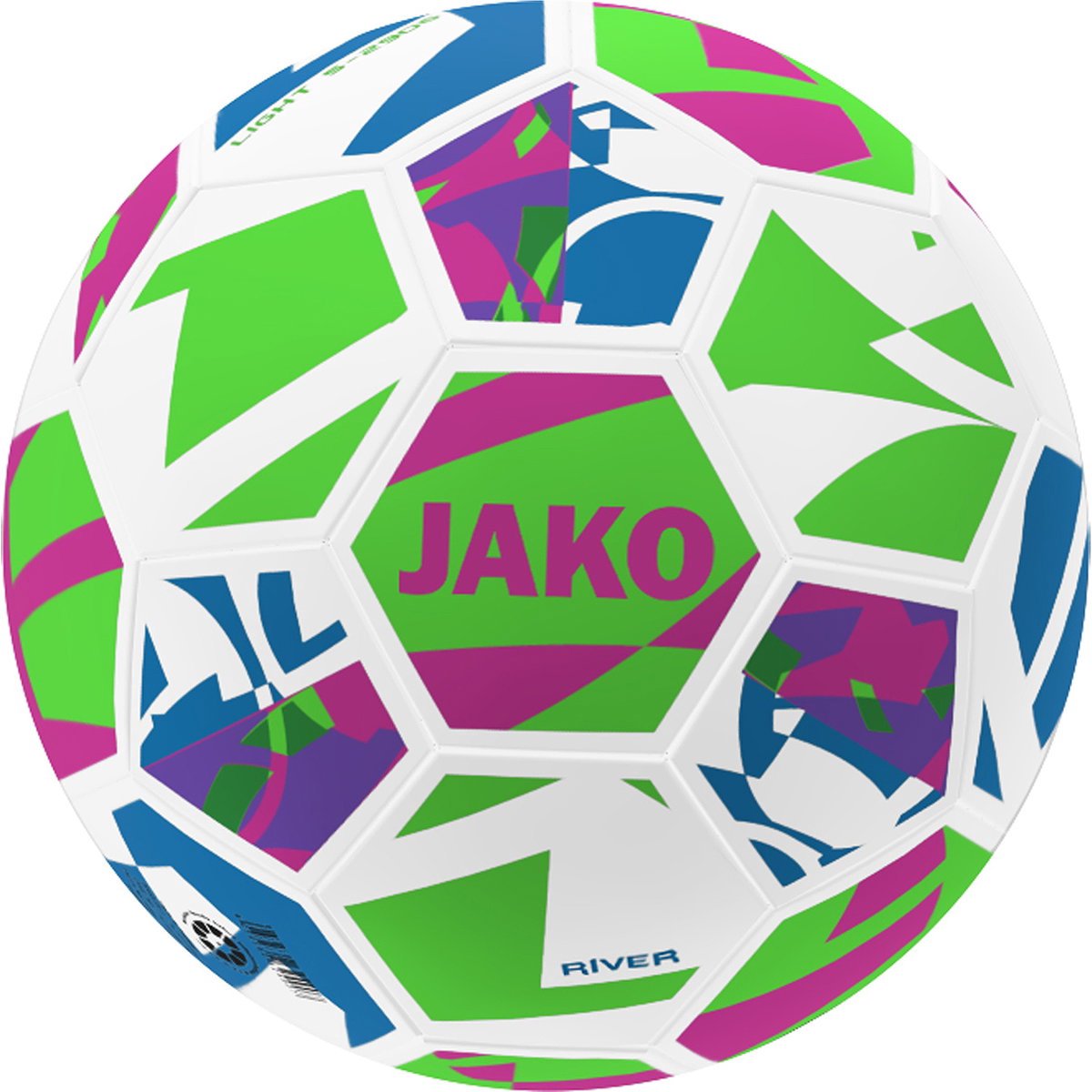 1200x1200-2379 Jako River 350G (Size 4) Lightbal - Wit / Fluo Groen / Roze | Maat: 4 - Afbeelding 1